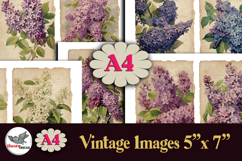 Vintage Lilac Flowers Printable Kit 5x7 A4 Product Image 1