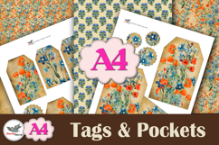 Vintage Wildflower Tags &amp; Pockets Junk Journal Kit Product Image 1