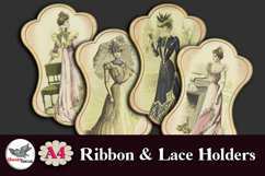 Vintage Fashion Ribbon &amp; Lace Holders Printable A4 Product Image 2