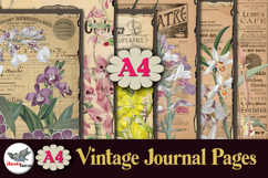 Vintage Botanical Journal Pages A4 Printable Set Product Image 1