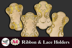 Gold Art Nouveau Ribbon &amp; Lace Holders Printable A4 Product Image 2