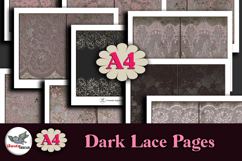 Dark Lace Junk Journal Pages Kit A4 Printable Product Image 1