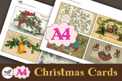 Victorian Christmas Cards Printable Kit A4 Product Image 1