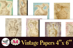 Vintage Vase Papers 4x6 Printable Junk Journal Set Product Image 1