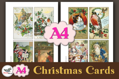 Victorian Christmas Cards Printable Kit A4 Product Image 1