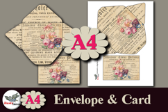 Vintage Floral Envelope and Card Printable Kit A4 Product Image 1