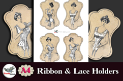 Vintage Fashion Ribbon &amp; Lace Holders Printable A4 Product Image 2