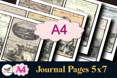 Vintage Invoice Landscapes Journal Pages 5x7 Set Product Image 1