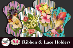 Vintage Floral Ribbon &amp; Lace Holders Printable A4 Product Image 2