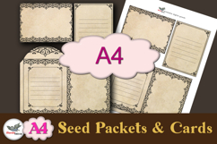 Vintage Seed Packet Cards Printable A4 Set Product Image 1