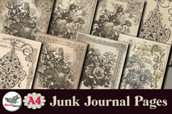 Vintage Floral Frames Junk Journal Pages Kit Product Image 2