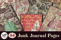 Vintage Textile &amp; Fashion Junk Journal Pages A4 Product Image 2