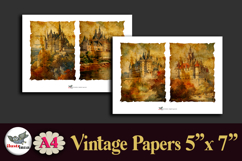 Vintage French Chateaux Papers Printable Kit A4 Product Image 2