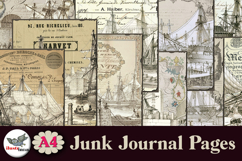 Vintage London Docks Junk Journal Pages Kit A4 Product Image 2