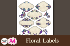 Vintage Floral Labels A4 Printable JPG PDF Product Image 2