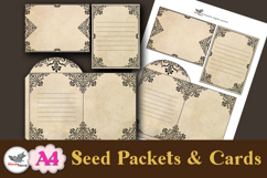 Victorian Seed Packet Cards Printable A4 Set Product Image 2
