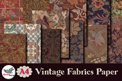 Vintage Fabric Digital Papers Set 12 A4 JPG Product Image 2
