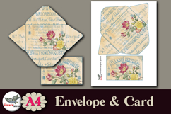 Vintage Floral Envelope and Card Printable A4 Kit Product Image 2