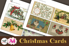 Victorian Christmas Cards Printable Kit A4 Product Image 2