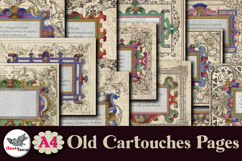 Vintage Cartouches Pages A4 Digital Paper Set Product Image 2