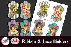 Vintage Floral Ribbon &amp; Lace Holders Printable A4 Product Image 3
