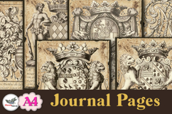 Vintage Heraldry Journal Pages A4 Printable Set Product Image 2