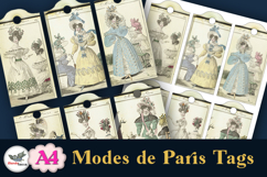 Modes de Paris Vintage Tags Printable A4 Product Image 2