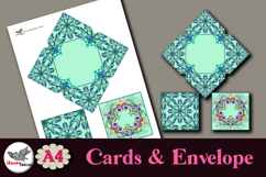 Ornamental Square Cards &amp; Envelope Printable Kit A4 Product Image 2