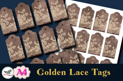 Vintage Golden Lace Gift Tags Printable A4 Product Image 2
