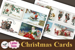 Antique Christmas Cards Printable Kit A4 Product Image 2