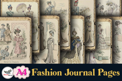 Vintage Fashion Journal Pages A4 Printable Set Product Image 2