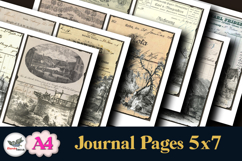 Vintage Invoice Landscapes Journal Pages 5x7 Set Product Image 2