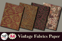 Vintage Fabric Digital Papers Set 12 A4 JPG Product Image 3