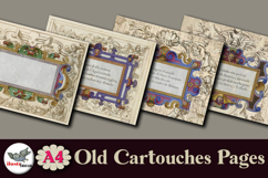 Vintage Cartouches Pages A4 Digital Paper Set Product Image 3