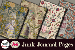 Vintage Textile &amp; Fashion Junk Journal Pages A4 Product Image 3