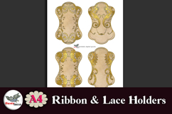 Gold Art Nouveau Ribbon &amp; Lace Holders Printable A4 Product Image 4