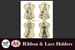 Vintage Fashion Ribbon &amp; Lace Holders Printable A4 Product Image 4