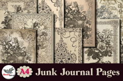 Vintage Floral Frames Junk Journal Pages Kit Product Image 3