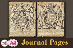 Vintage Heraldry Journal Pages A4 Printable Set Product Image 3