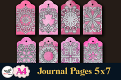 Pink &amp; Silver Christmas Tags A4 Printable Set Product Image 3