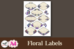Vintage Floral Labels A4 Printable JPG PDF Product Image 3