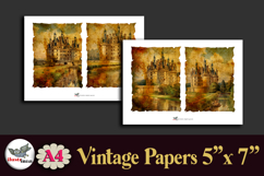 Vintage French Chateaux Papers Printable Kit A4 Product Image 3