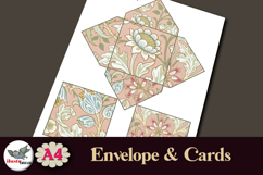 William Morris Peach Floral Cards &amp; Square Envelope A4 Product Image 3