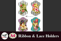 Vintage Floral Ribbon &amp; Lace Holders Printable A4 Product Image 4