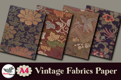 Vintage Fabric Digital Papers Set 12 A4 JPG Product Image 4