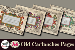 Vintage Cartouches Pages A4 Digital Paper Set Product Image 4