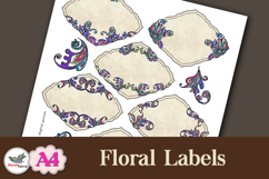 Vintage Floral Labels A4 Printable JPG PDF Product Image 4