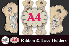 Vintage Fashion Ribbon &amp; Lace Holders Printable A4 Product Image 1