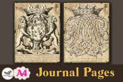 Vintage Heraldry Journal Pages A4 Printable Set Product Image 4