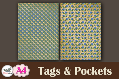 Blue Floral Tags &amp; Pockets A4 Junk Journal Kit Product Image 4